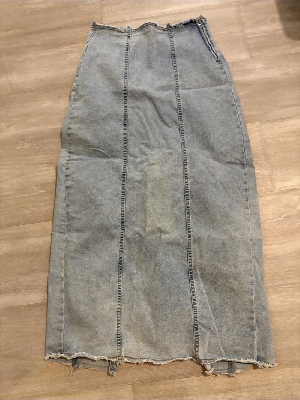 Casual High-Waist Light Blue Denim A-Line Skirt